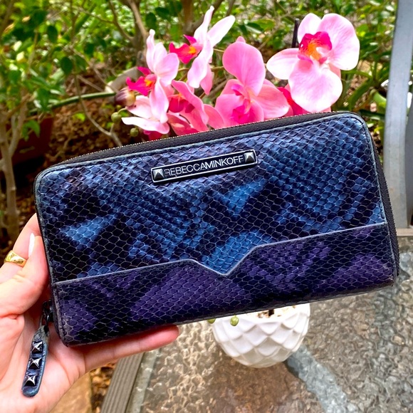 Rebecca Minkoff Handbags - Rebecca Minkoff Blue & Purple Snakeskin Zip Wallet